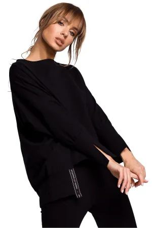 Elegant Side-Slit Sweatshirt