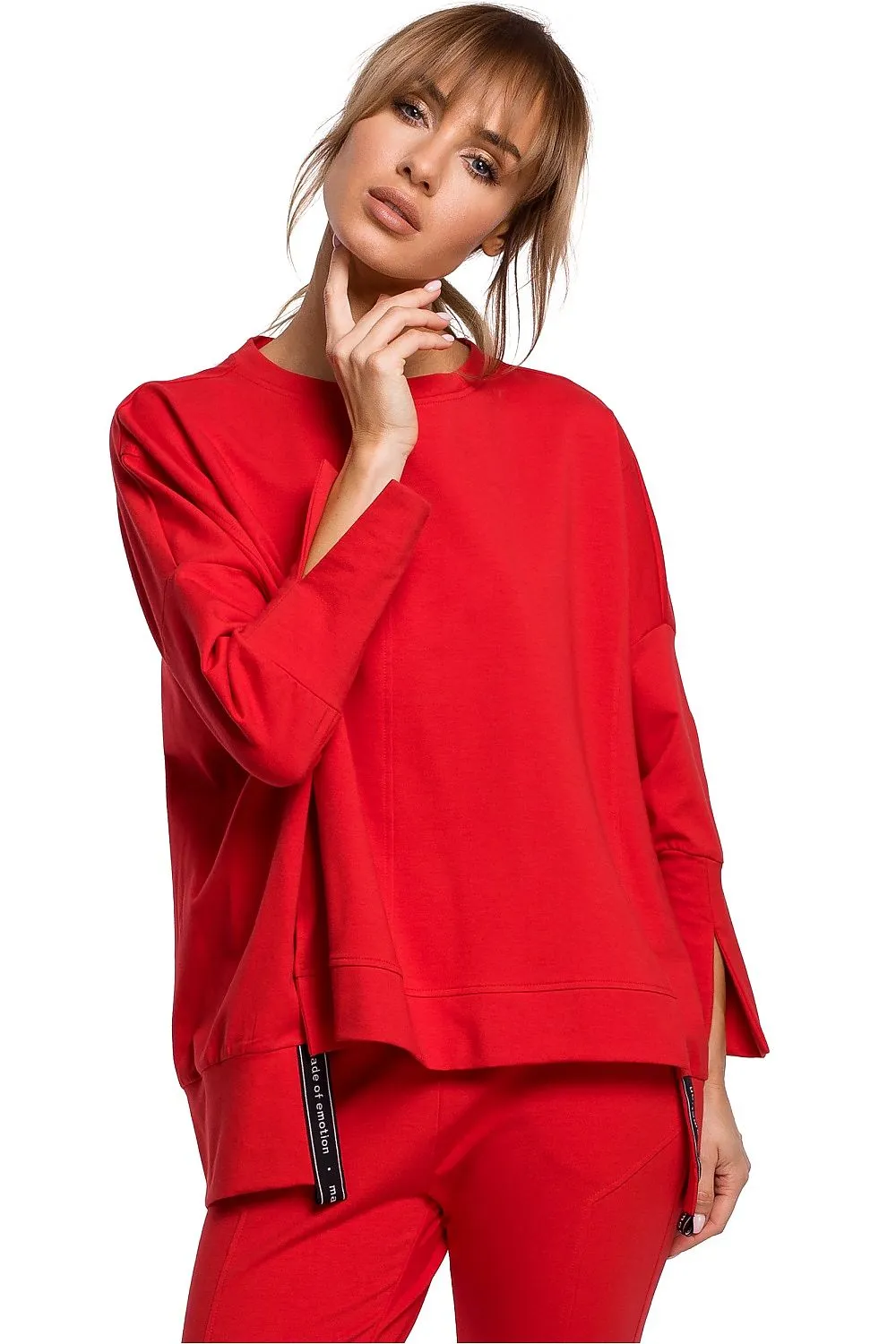 Elegant Side-Slit Sweatshirt