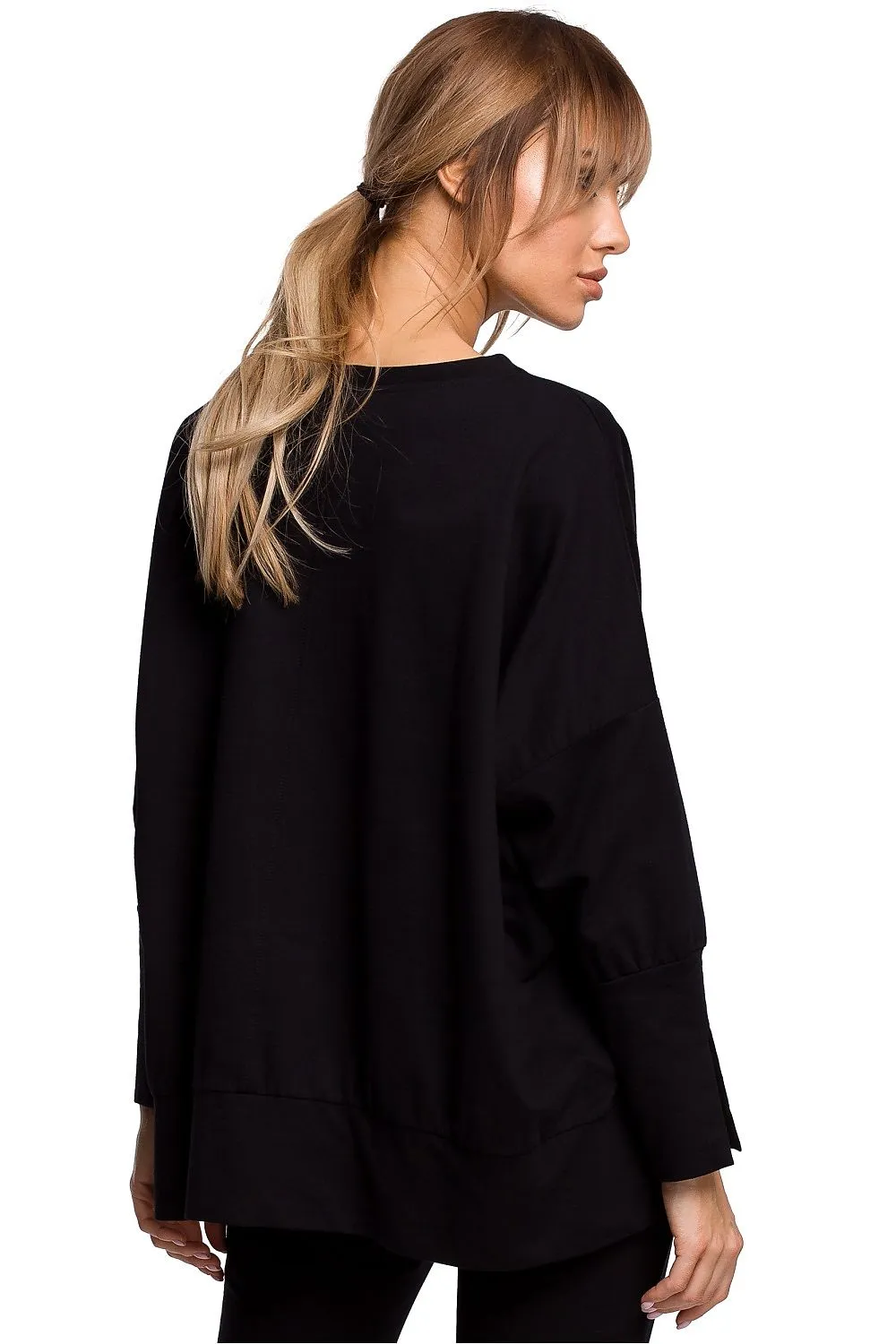 Elegant Side-Slit Sweatshirt