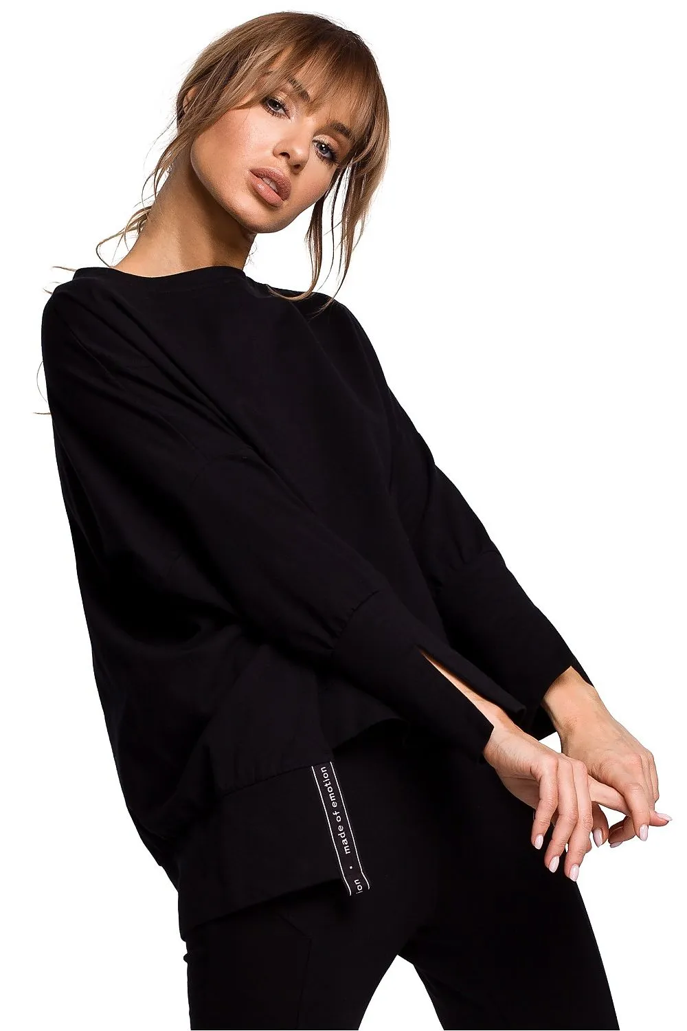 Elegant Side-Slit Sweatshirt