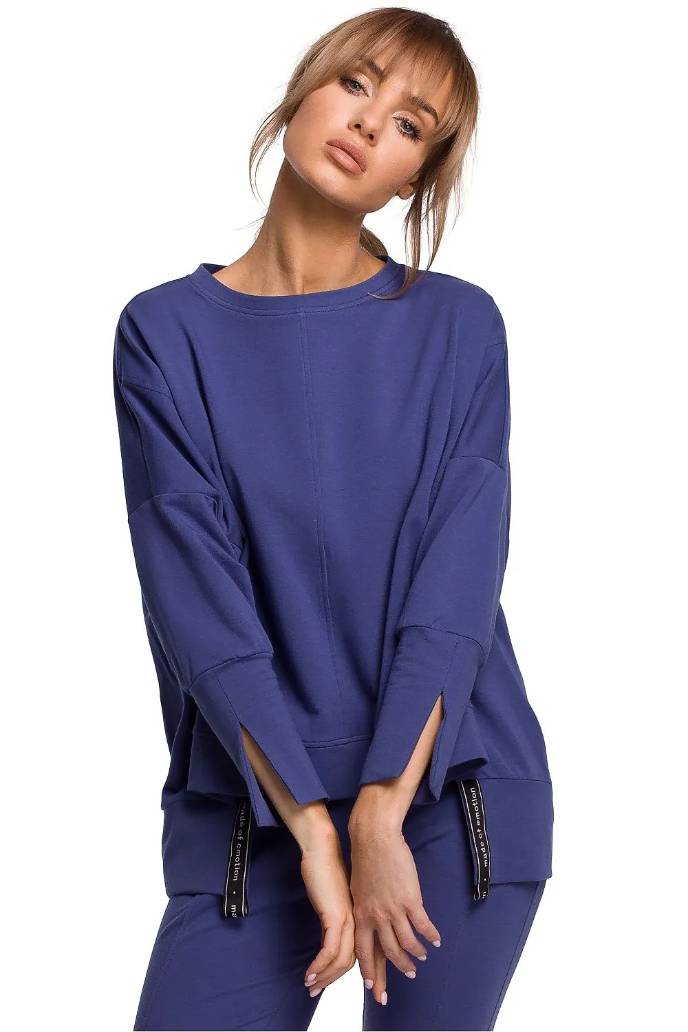 Elegant Side-Slit Sweatshirt