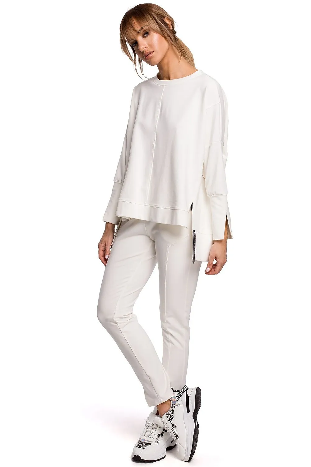 Elegant Side-Slit Sweatshirt