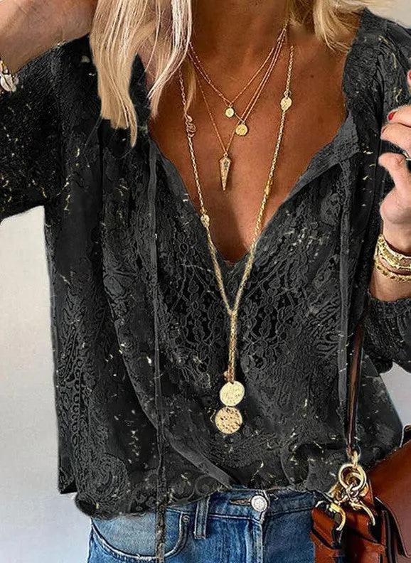 Elegant Summer Lace Pullover – Casual & Chic