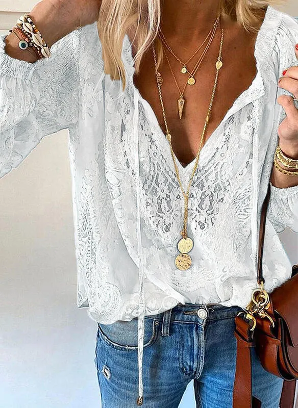 Elegant Summer Lace Pullover – Casual & Chic