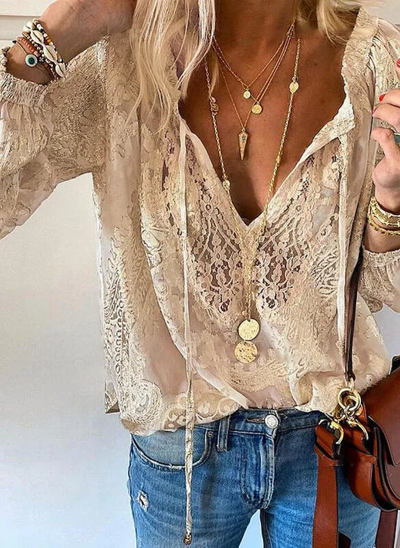 Elegant Summer Lace Pullover – Casual & Chic