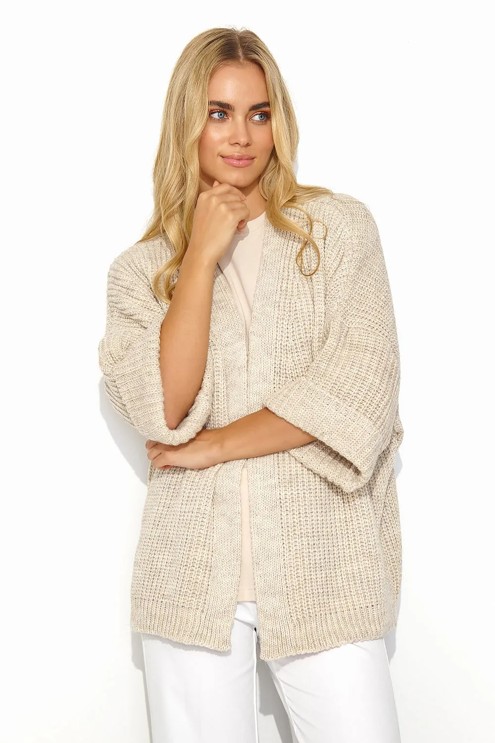 Elegant Wide-Sleeve Cardigan