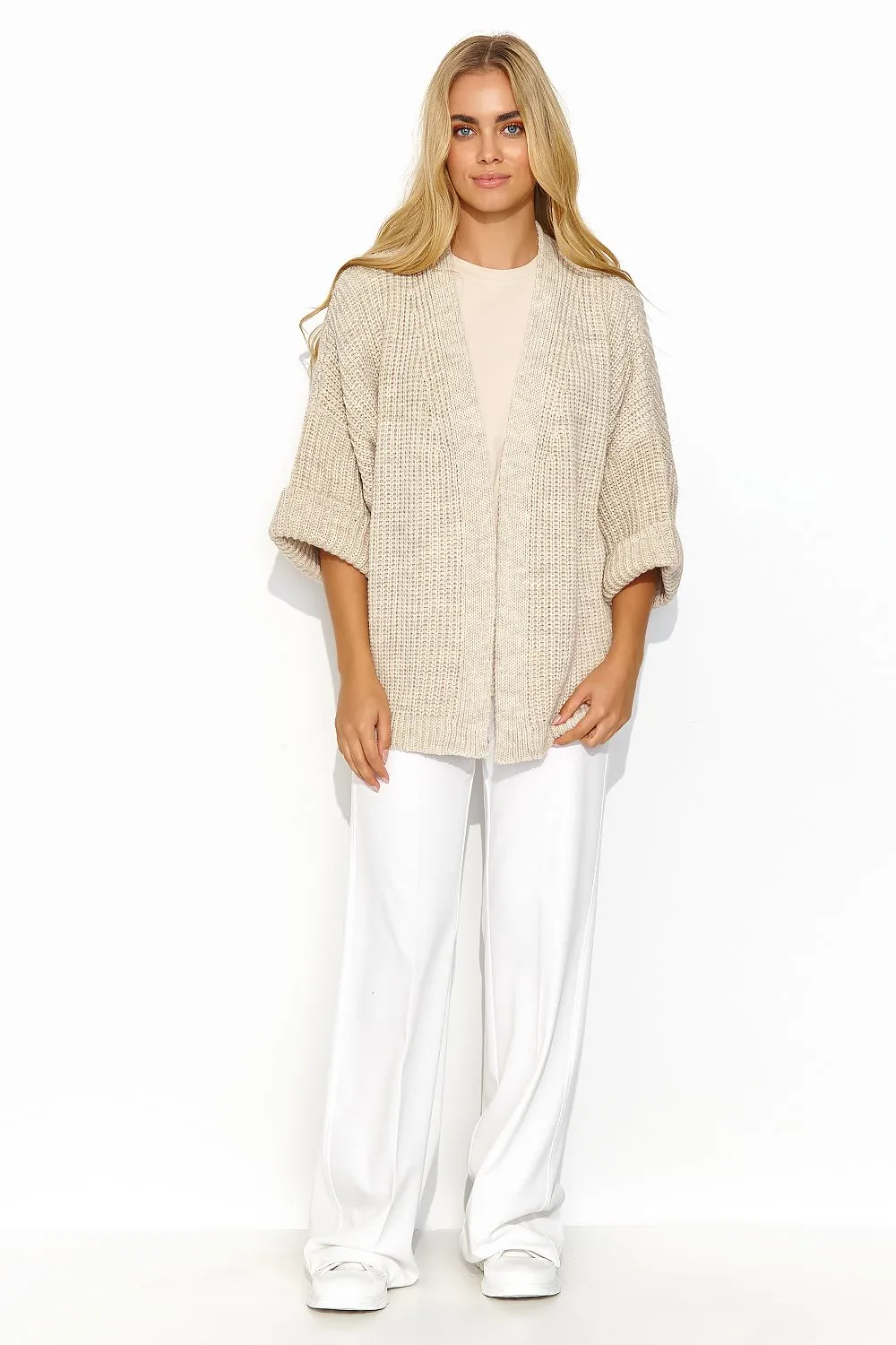 Elegant Wide-Sleeve Cardigan