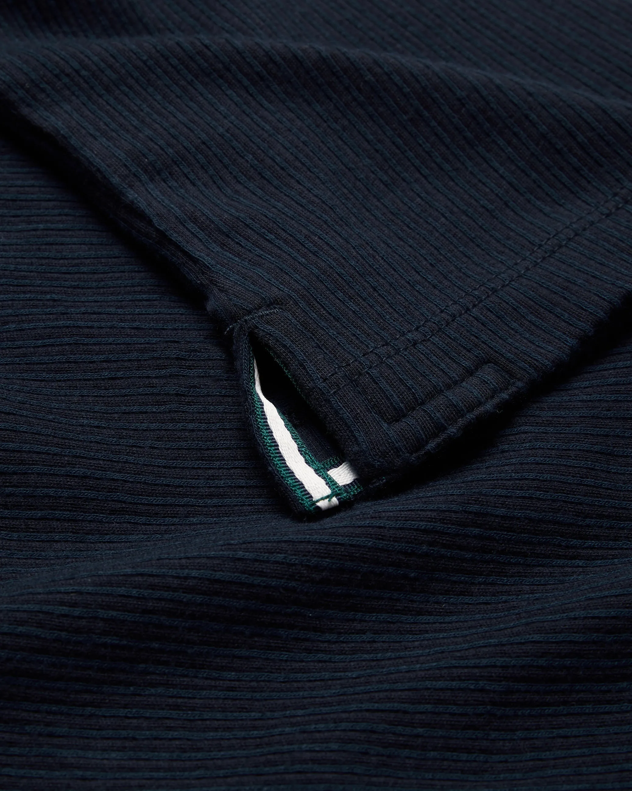 Elgrave Short Sleeve Regular Textured Half-Zip Polo Navy