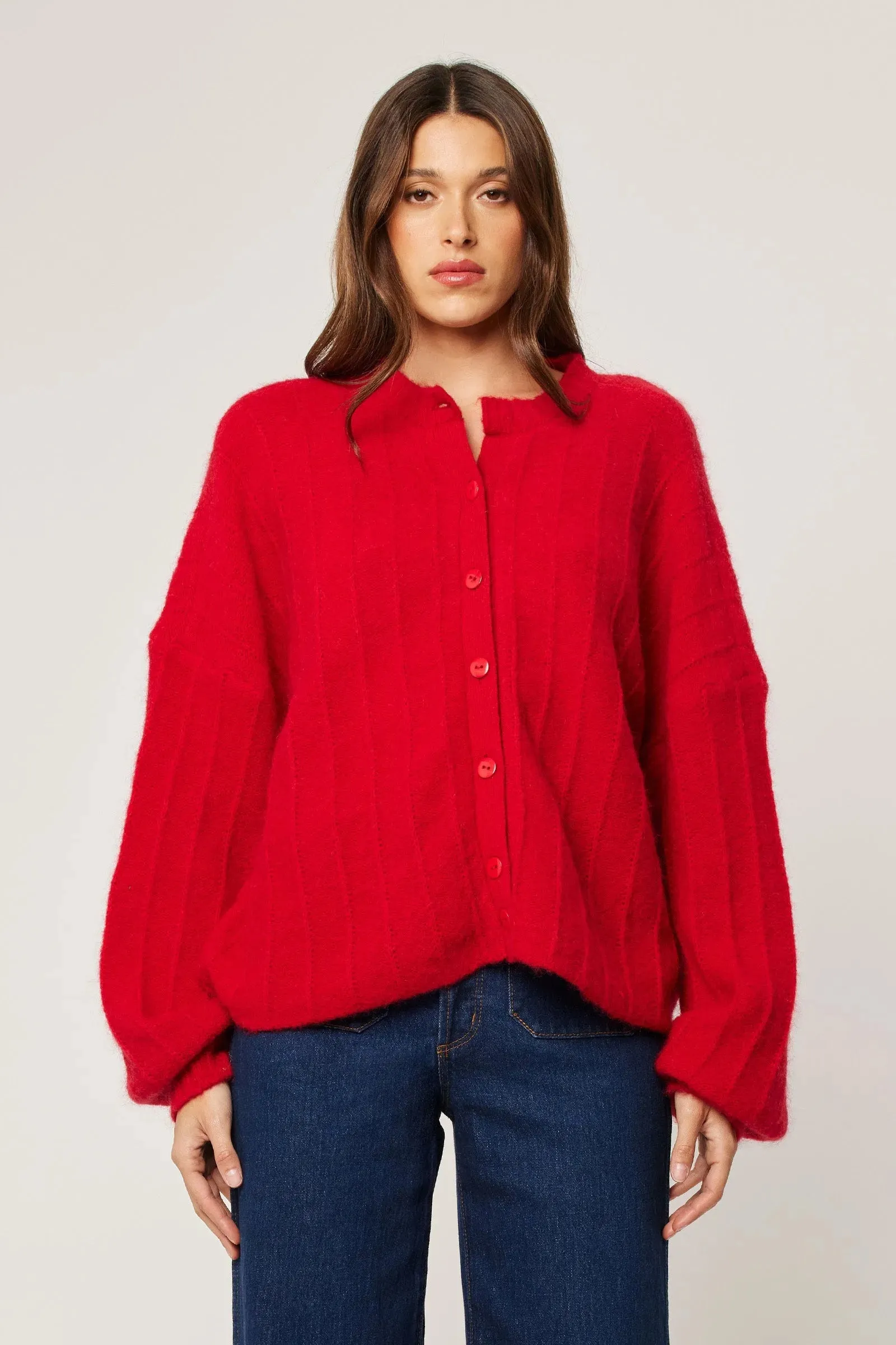 Elodie Cardigan in Crimson