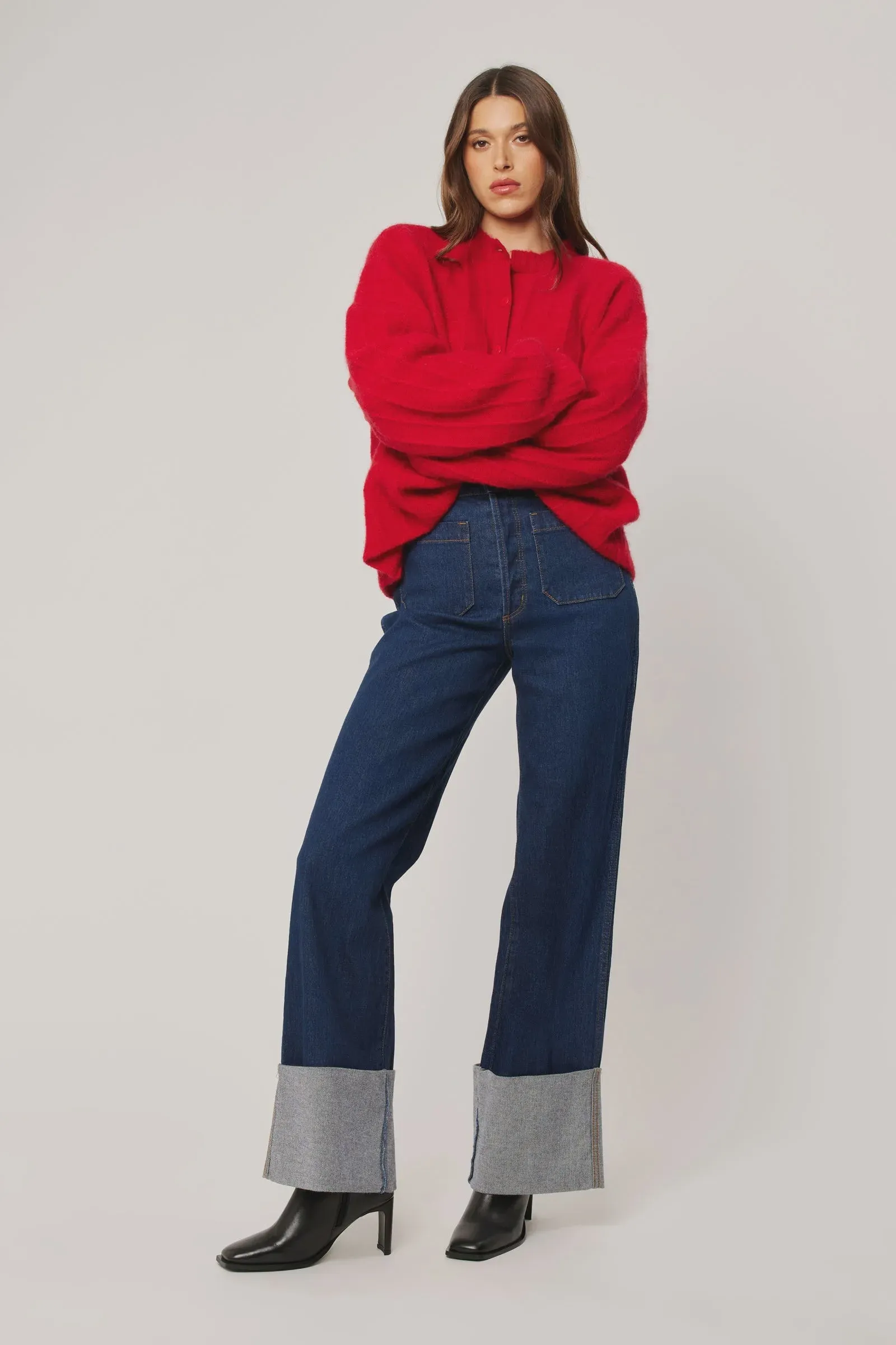 Elodie Cardigan in Crimson
