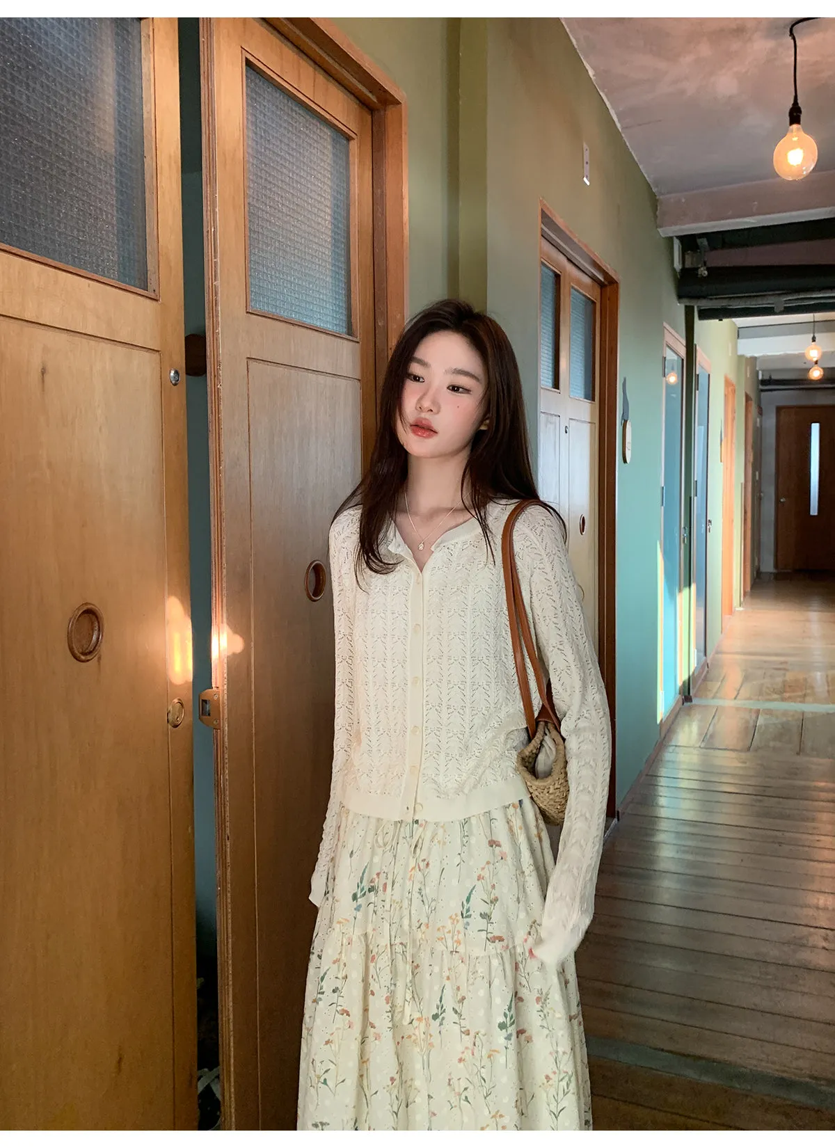 Embroidered A-line skirt