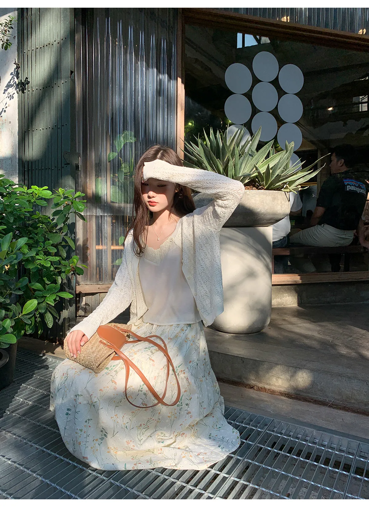 Embroidered A-line skirt