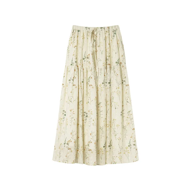 Embroidered A-line skirt