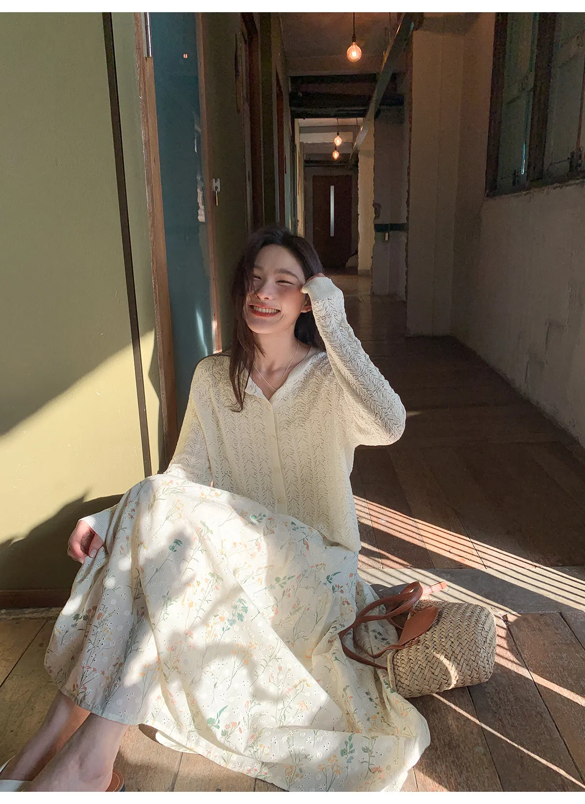 Embroidered A-line skirt