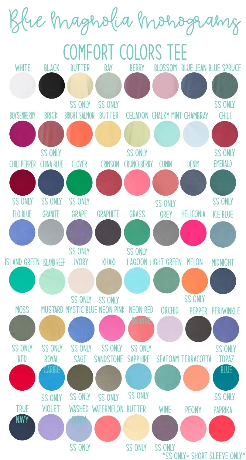 Embroidered Monogram Comfort Colors Tee-Wholesale