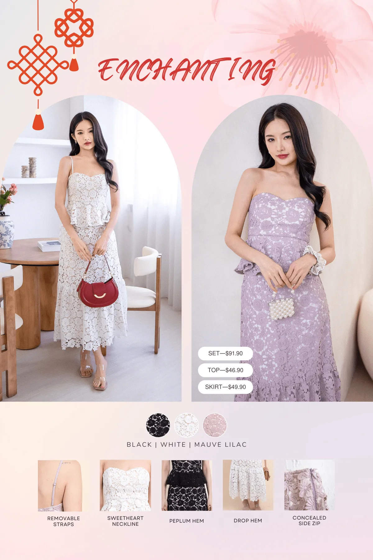 ENCHANTING CROCHET MAXI SKIRT IN MAUVE LILAC