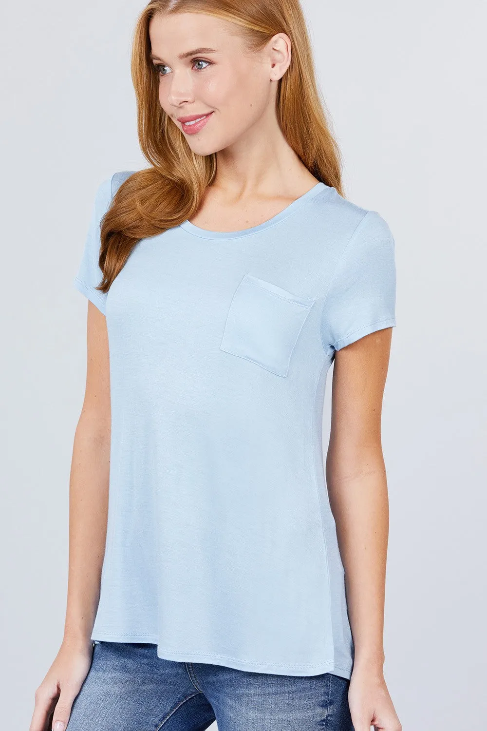 Essential Crew Neck Polyester Knit T-shirt