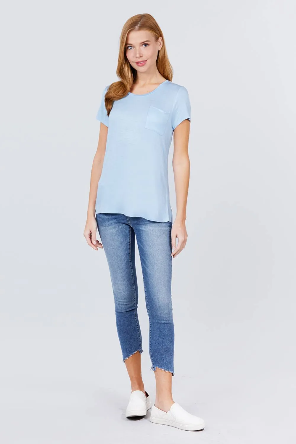 Essential Crew Neck Polyester Knit T-shirt