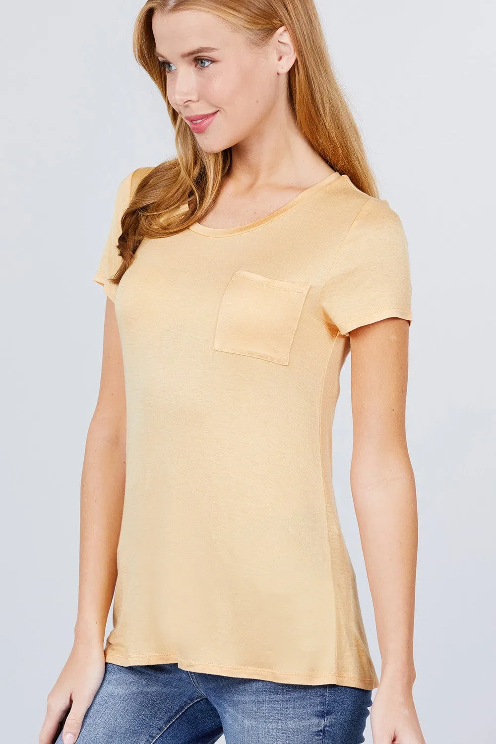 Essential Crew Neck Polyester Knit T-shirt