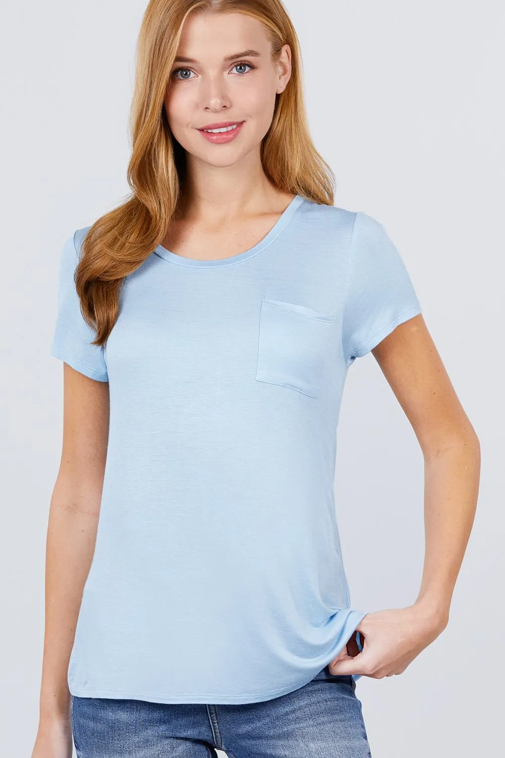 Essential Crew Neck Polyester Knit T-shirt
