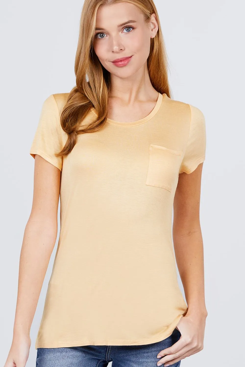 Essential Crew Neck Polyester Knit T-shirt