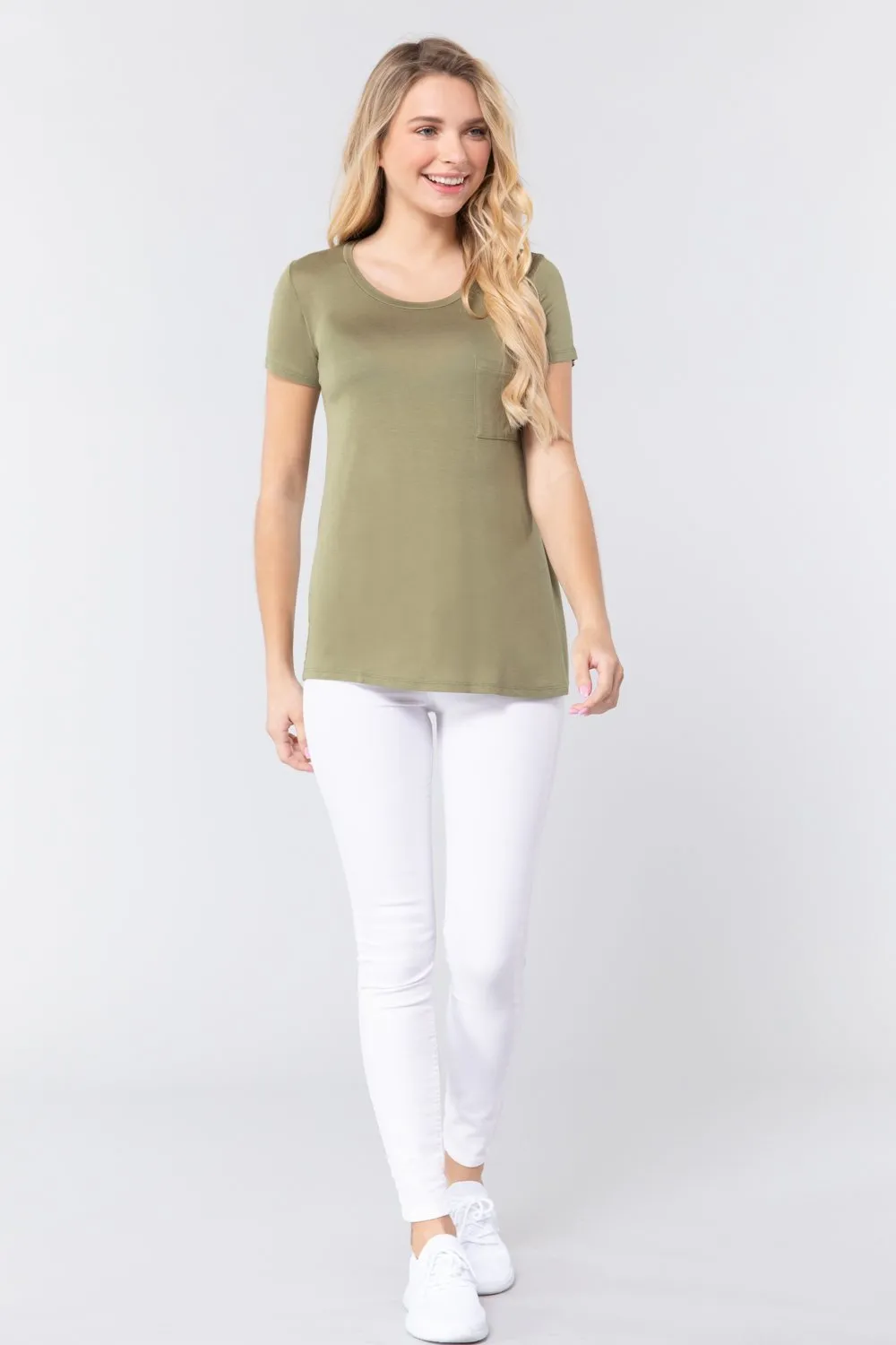 Essential Crew Neck Polyester Knit T-shirt