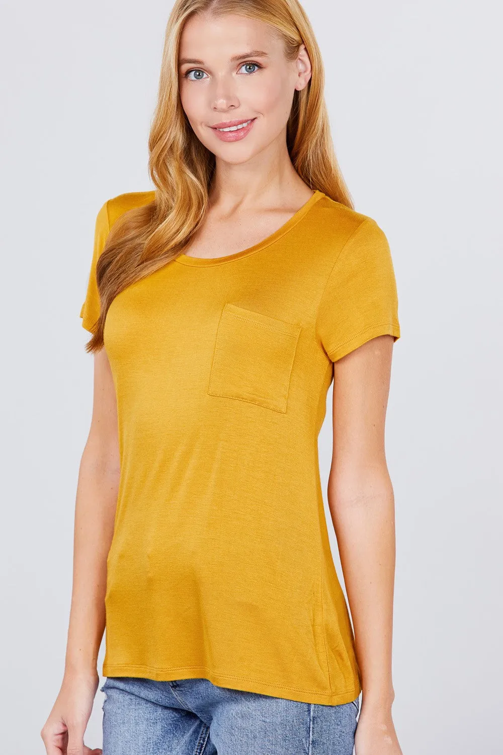 Essential Crew Neck Polyester Knit T-shirt