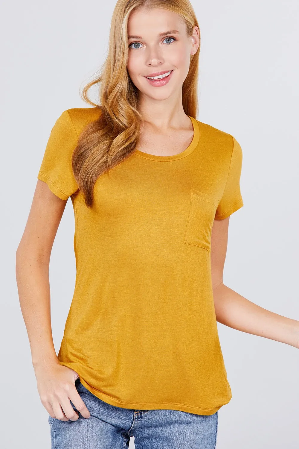 Essential Crew Neck Polyester Knit T-shirt