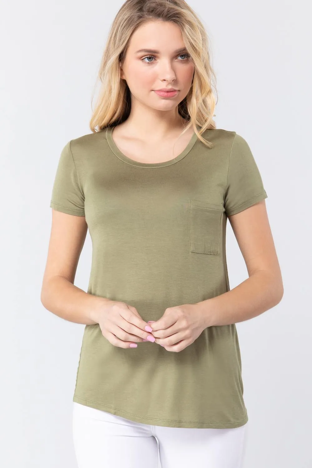Essential Crew Neck Polyester Knit T-shirt