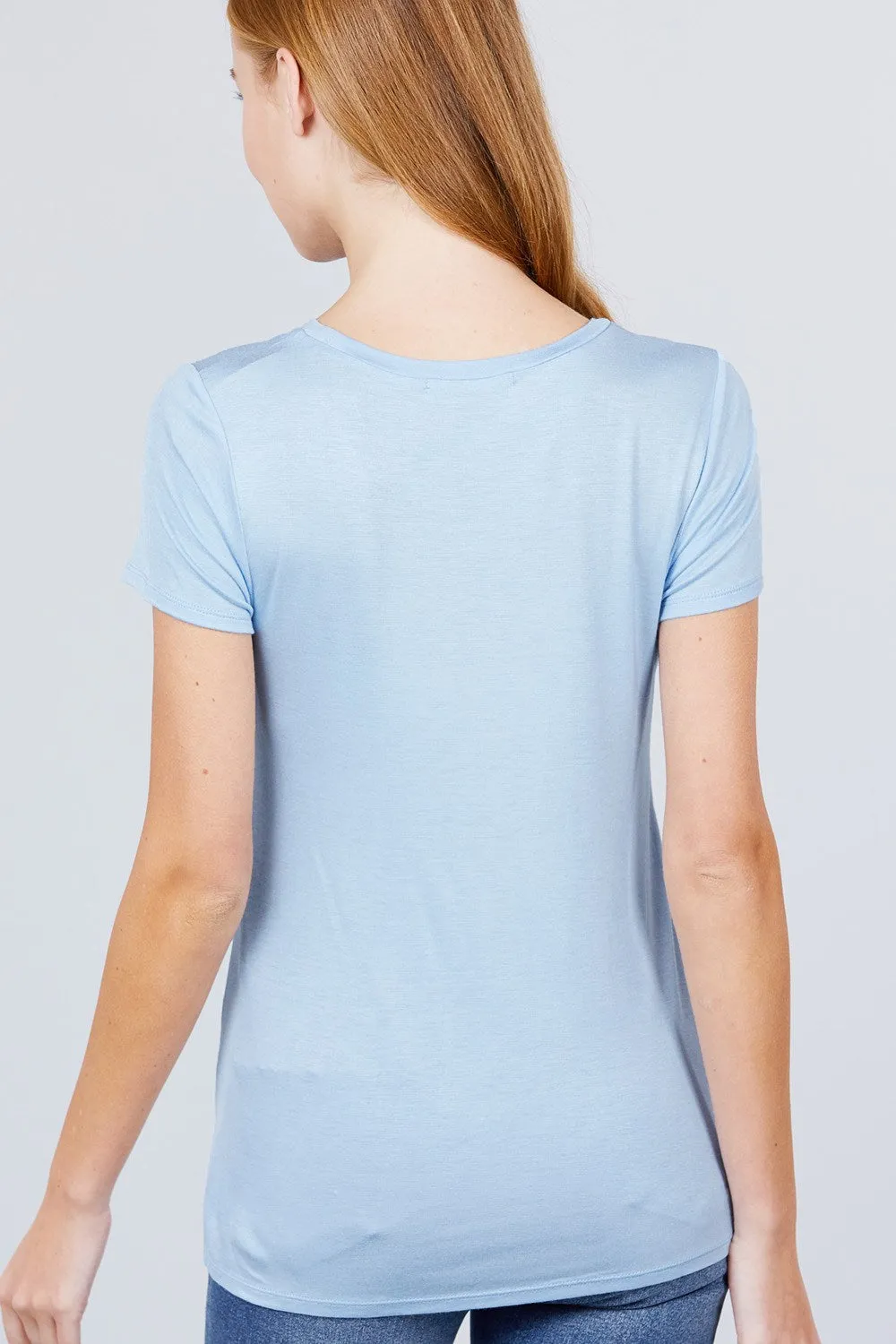 Essential Crew Neck Polyester Knit T-shirt