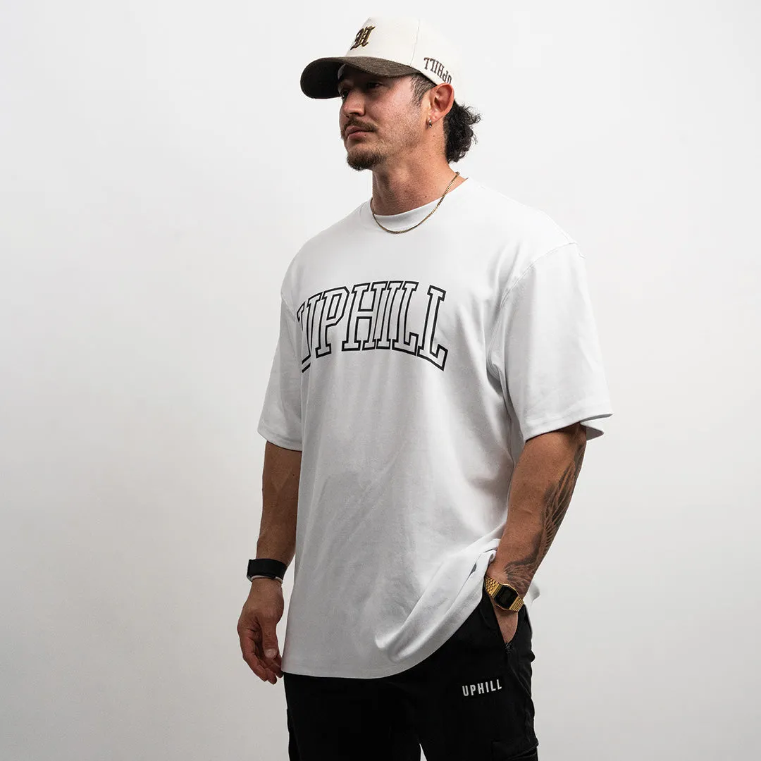 Essential UPHILL Oversized Tee - Bright White