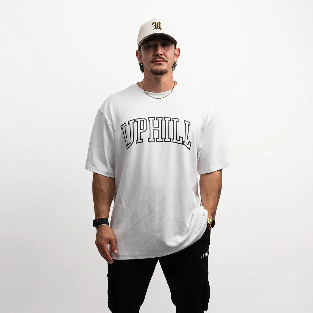 Essential UPHILL Oversized Tee - Bright White