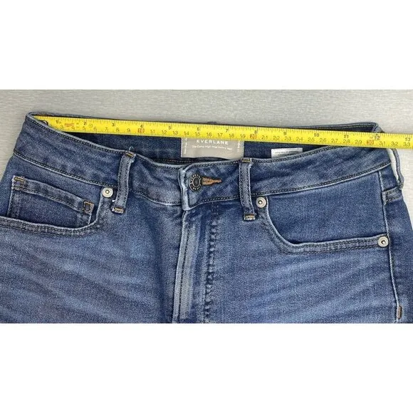 Everlane  Women's The Curvy High-Rise Skinny Jeans Blue Denim Size 27R