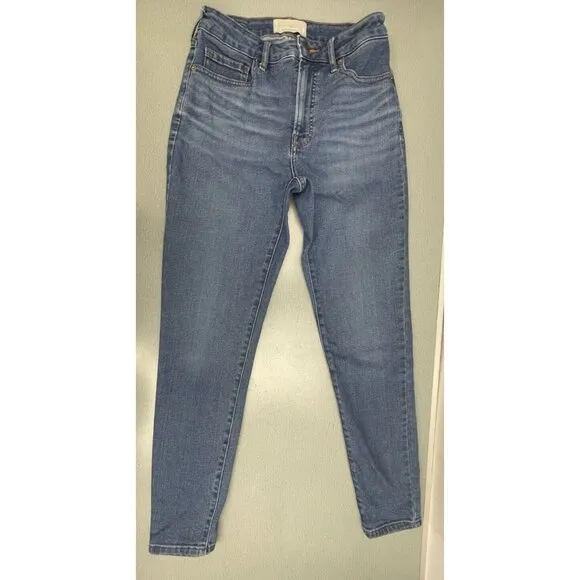 Everlane  Women's The Curvy High-Rise Skinny Jeans Blue Denim Size 27R