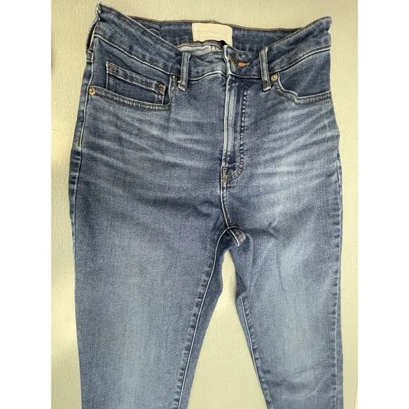 Everlane  Women's The Curvy High-Rise Skinny Jeans Blue Denim Size 27R