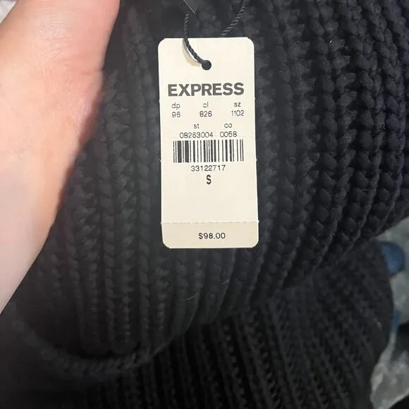 Express Ribbed Scoop Neck Long Sleeve Sweater