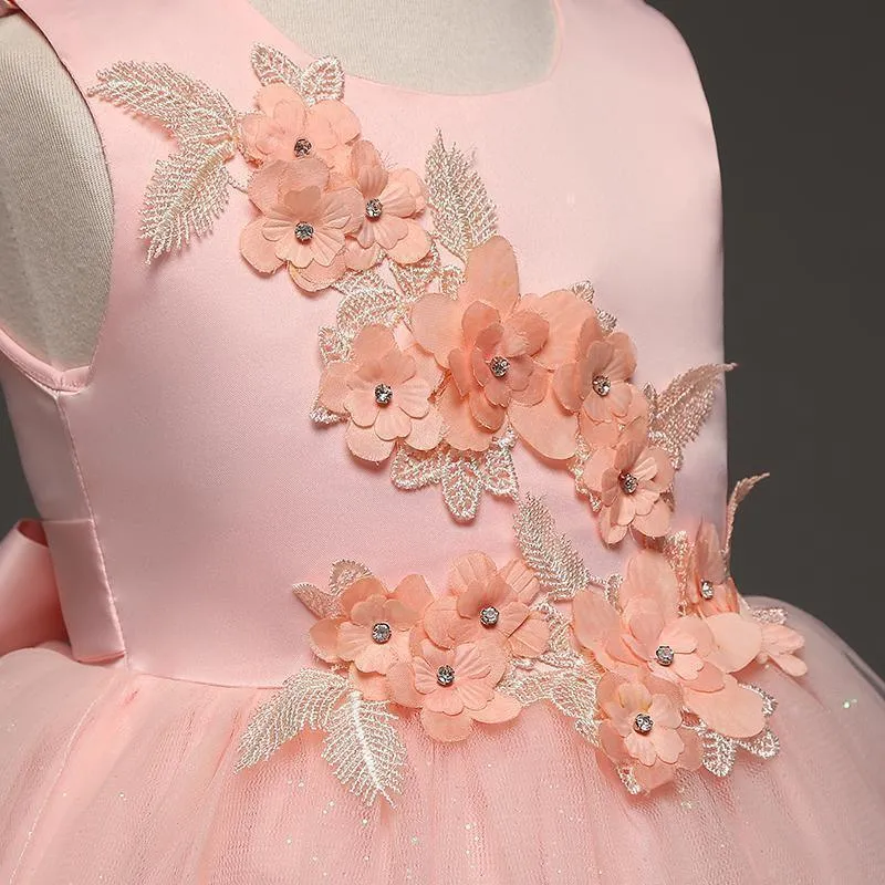 Fancy Girls Dresses Christmas or Wedding Dresses 1- 8 Years White Pink