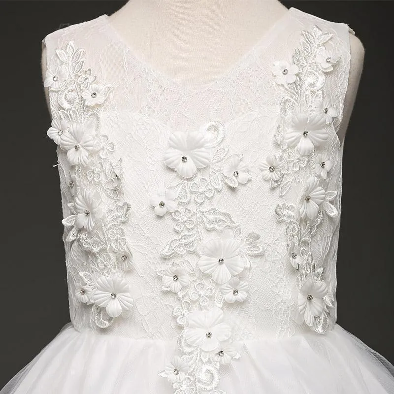 Fancy Girls Dresses Christmas or Wedding Dresses 1- 8 Years White