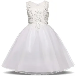 Fancy Girls Dresses Christmas or Wedding Dresses 1- 8 Years White