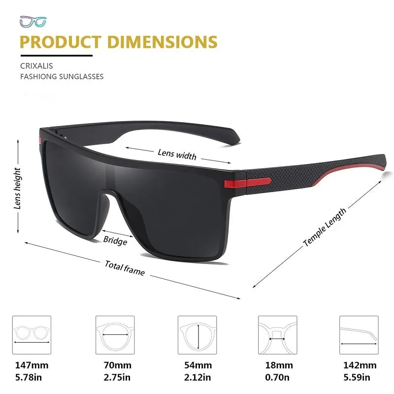 Fashion Polarized Sunglasses For Men Square Oversized Anti Glare Driver Mirror Sun Glasses Women UV400 Goggles Male