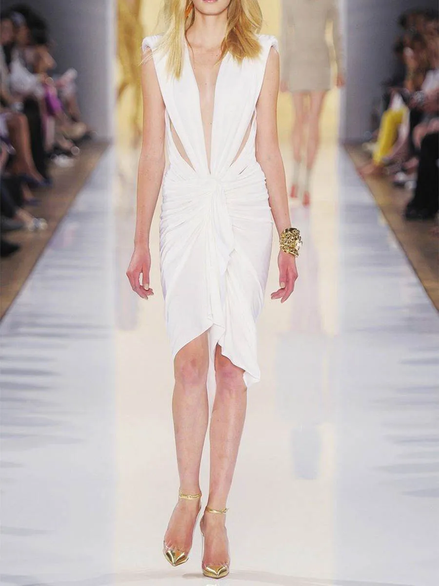 Fashion V-neck Elegant Midi Dress