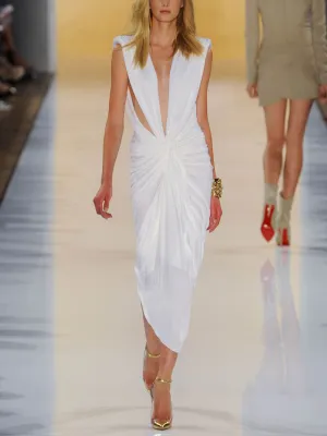 Fashion V-neck Elegant Midi Dress