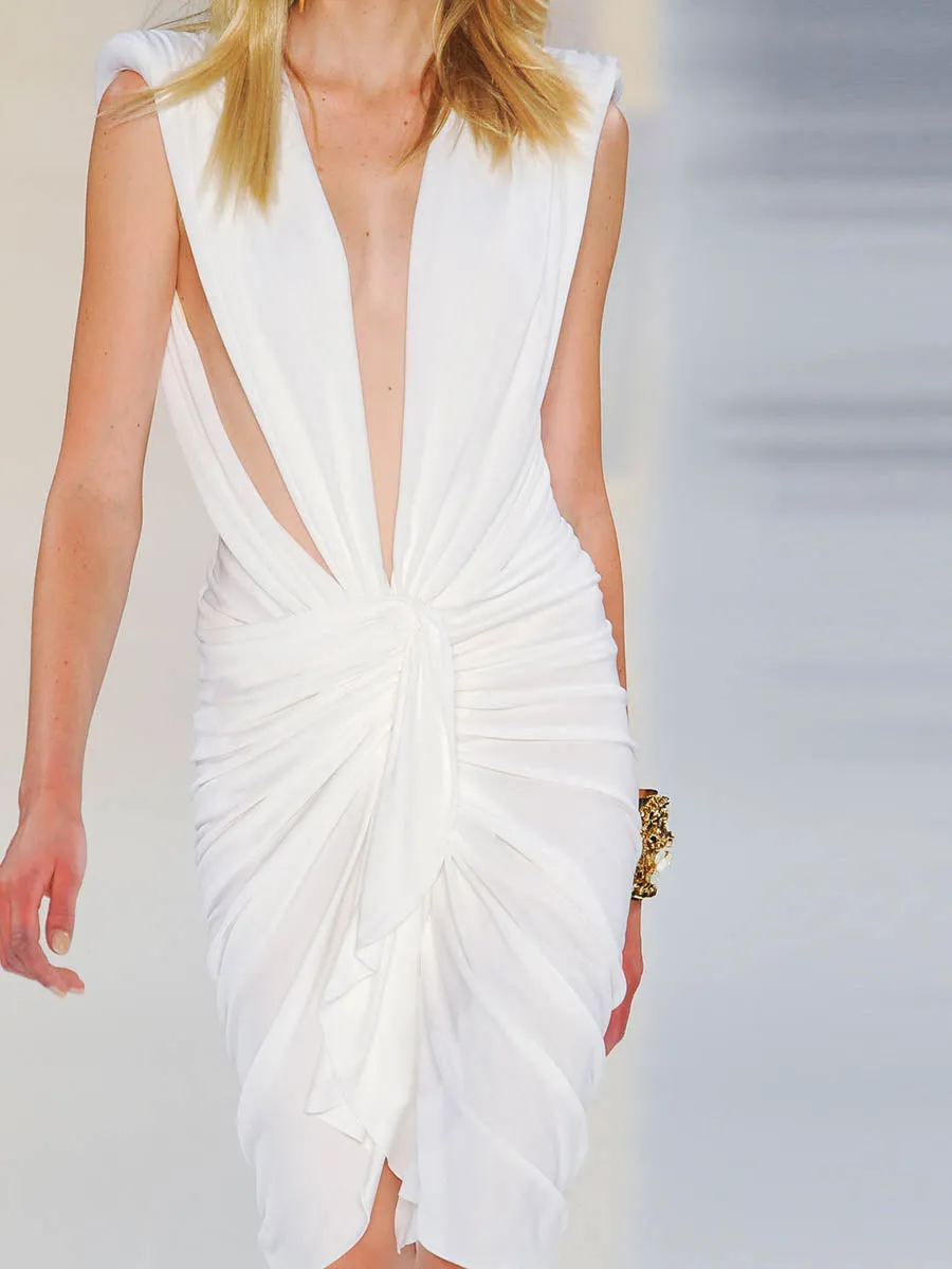 Fashion V-neck Elegant Midi Dress