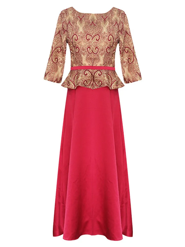 Female 3/4 Sleeve Festive Dresses for Wedding