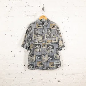 Fishing Pattern Shirt - Blue - XL