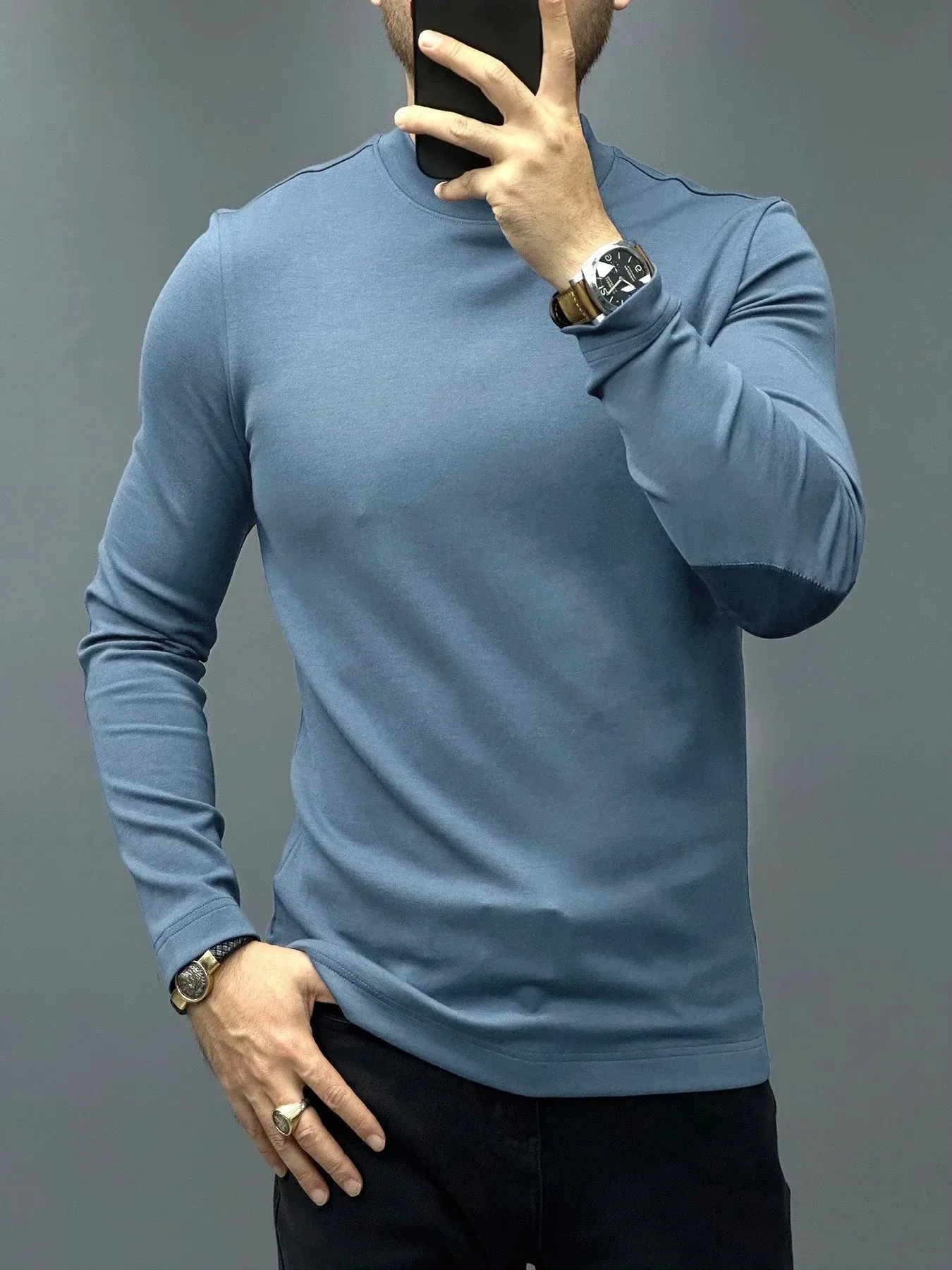 Fitted Long-Sleeve Sweater