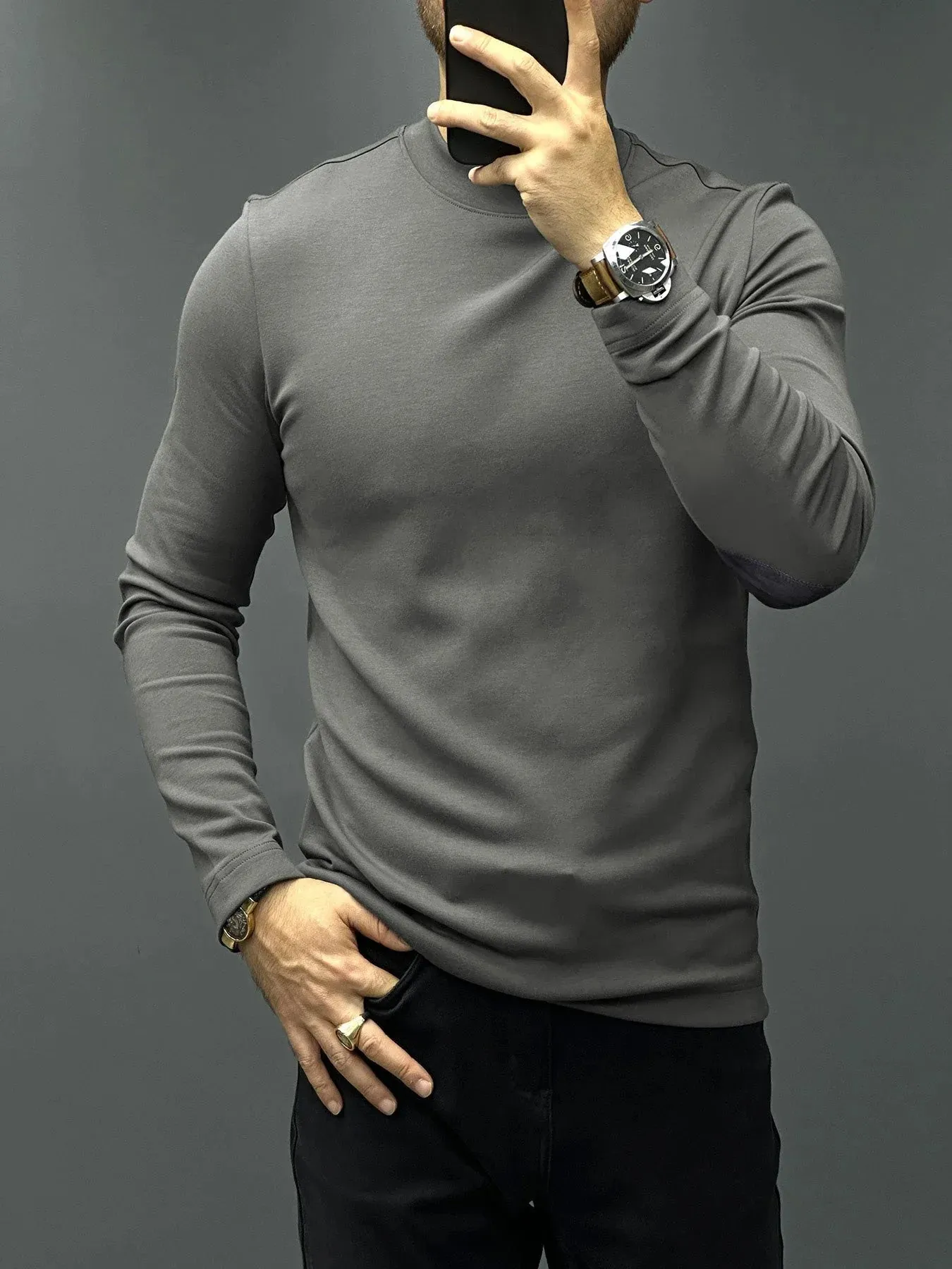 Fitted Long-Sleeve Sweater