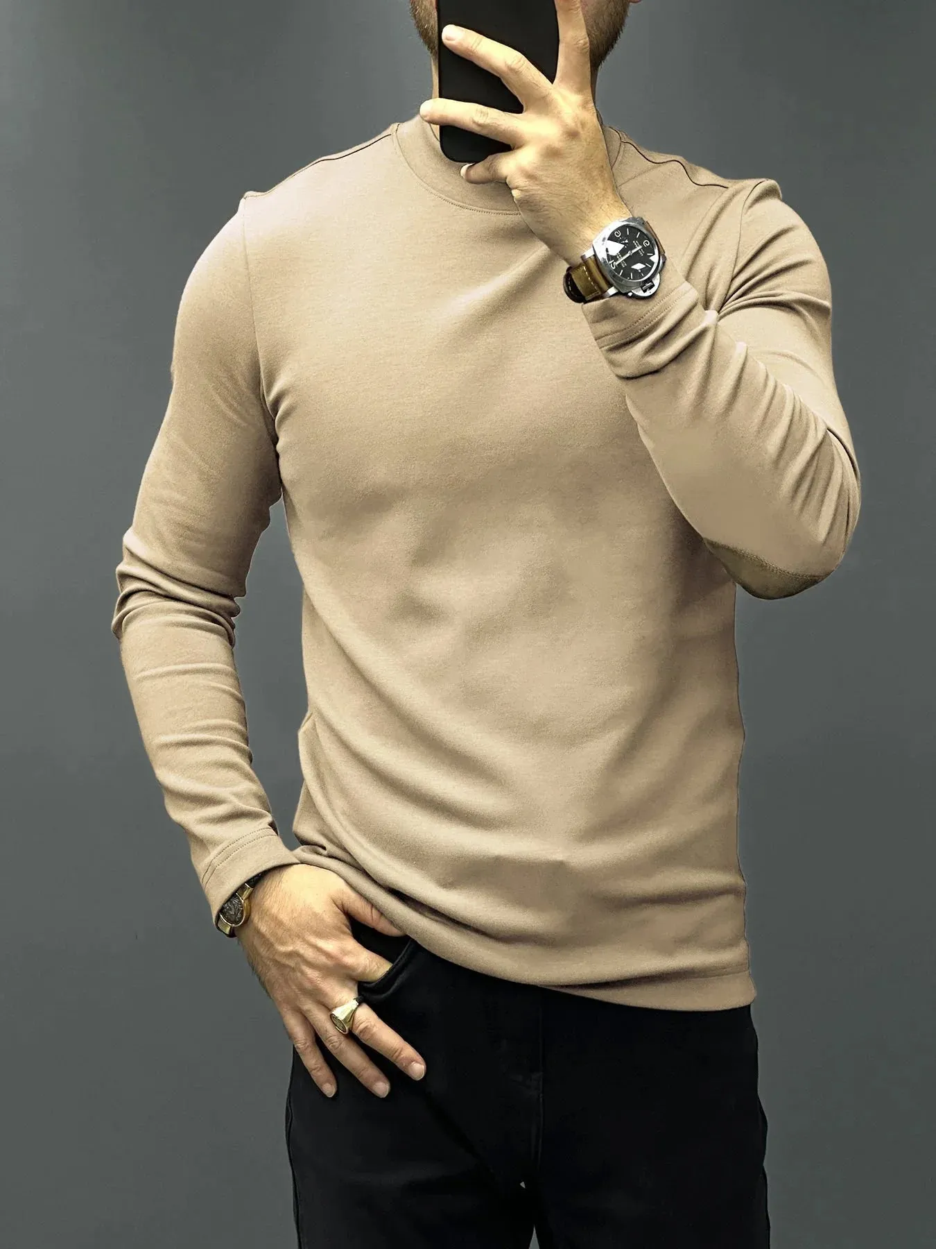 Fitted Long-Sleeve Sweater