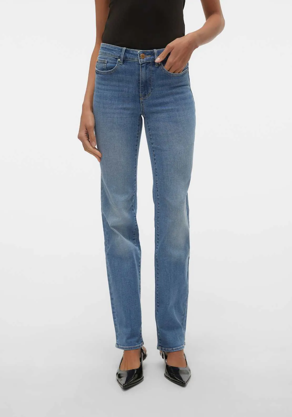 flash Mid rise Straight Jean - Blue
