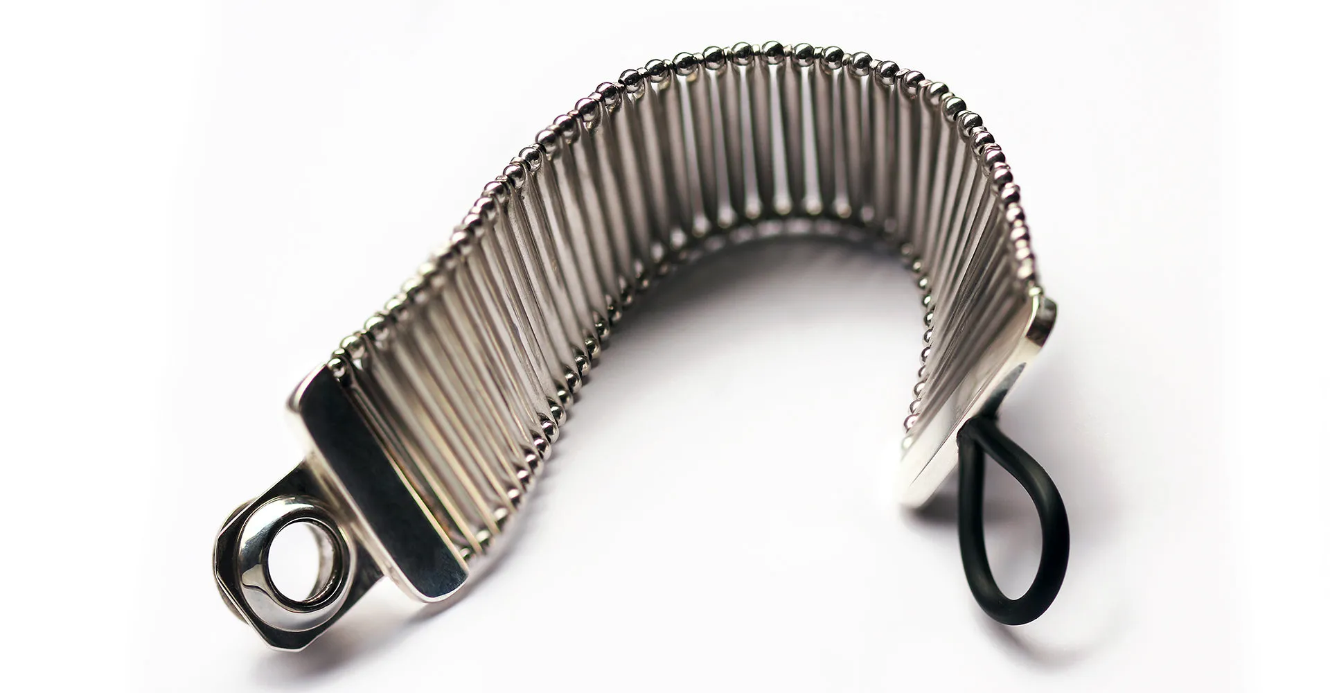 Flexi feel- Blue with silver contemporary bracelet